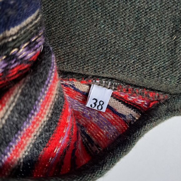 NEW VDP Italian Women's Knit Red Green Vest Sweater Size 38 / US 2-4 - Picture 11 of 16